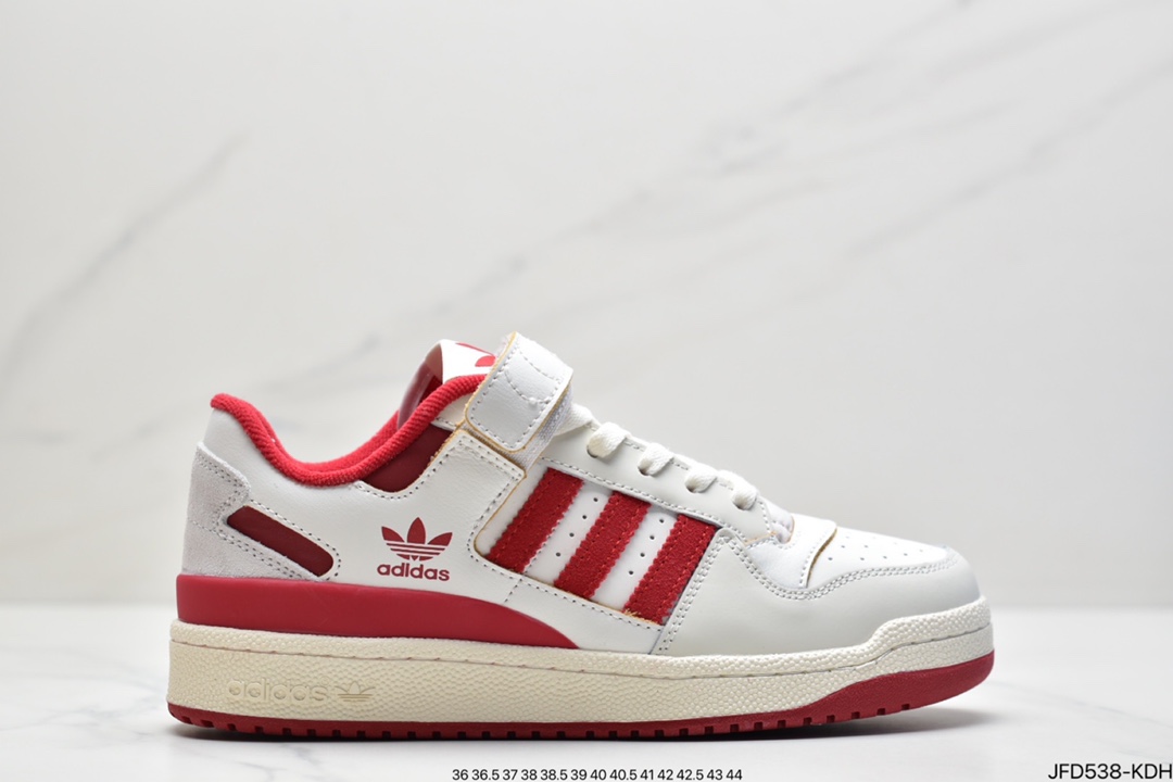 170 阿迪 AD 三叶草 Originals Forum 84 Low 罗马系列魔术贴低帮复古系带百搭休闲运动板鞋GV9114