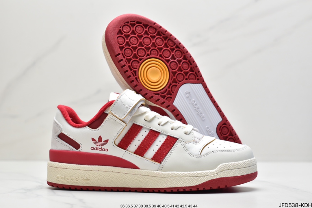 170 阿迪 AD 三叶草 Originals Forum 84 Low 罗马系列魔术贴低帮复古系带百搭休闲运动板鞋GV9114