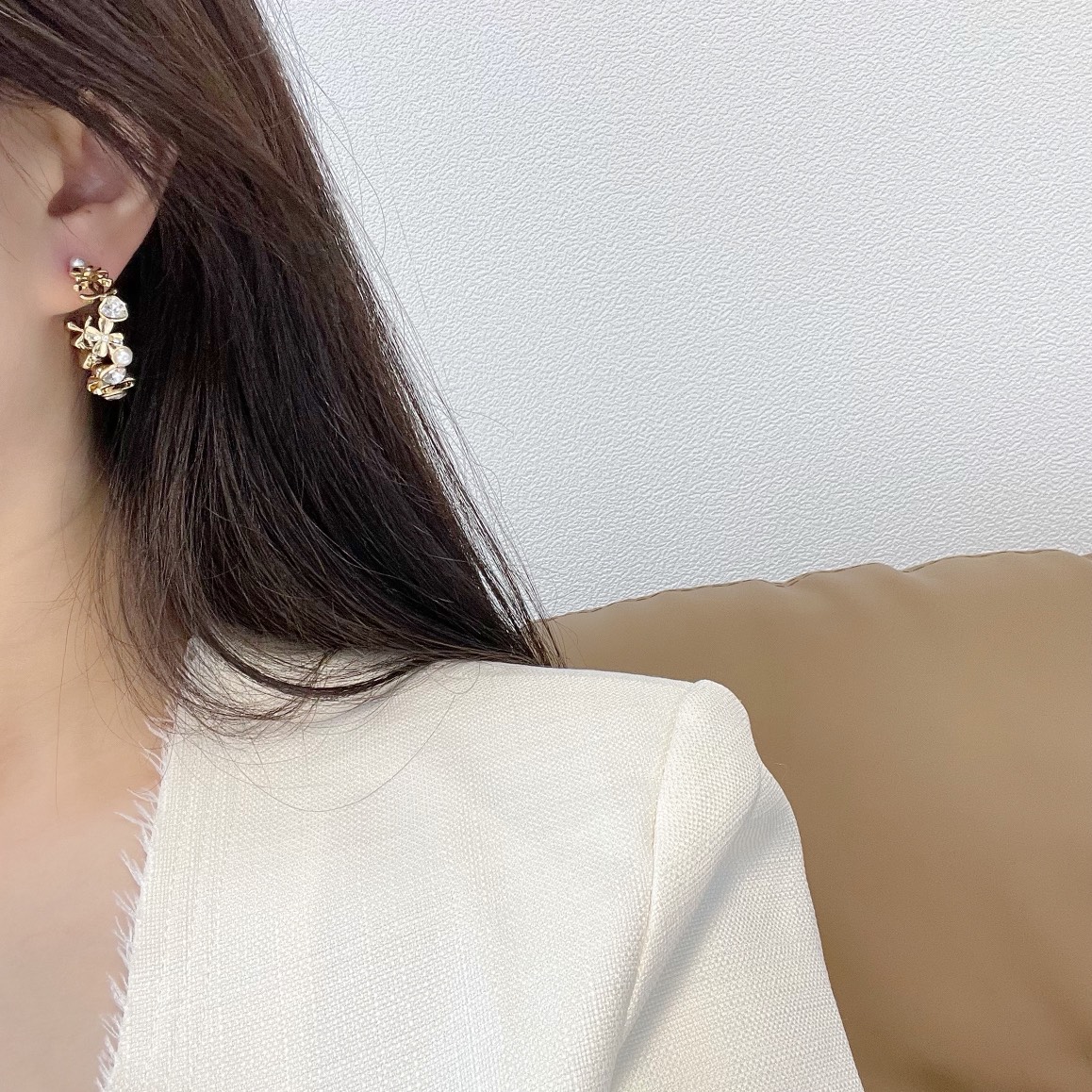 新款☑️CHANEL香奈儿双c四叶草爱心珍珠耳钉耳环