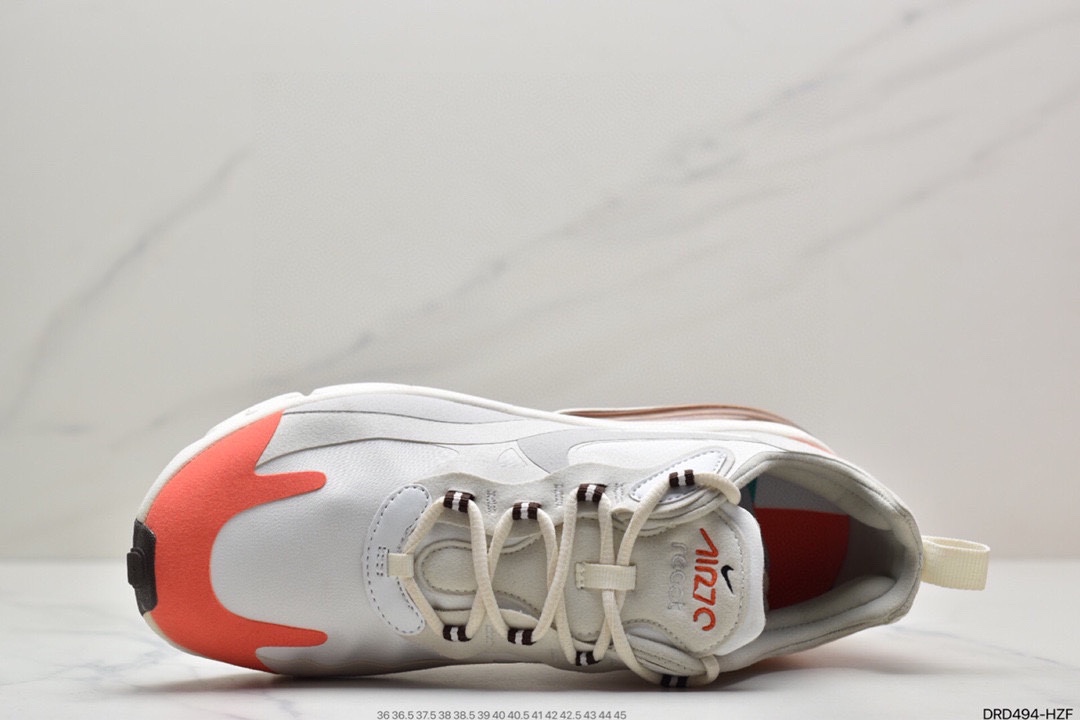 110 耐克Nike React Air Max 270 React 高桥盾纱网系列机能半气垫步跑鞋 AO4971-100