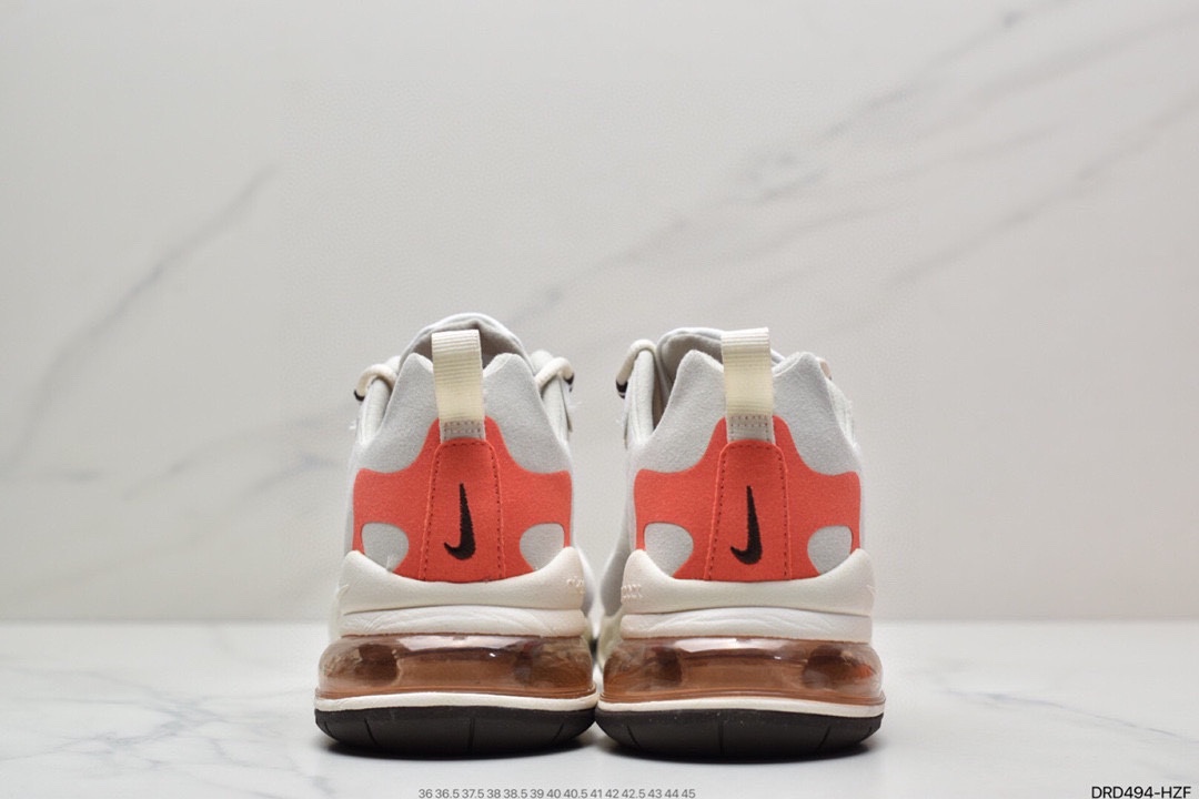 110 耐克Nike React Air Max 270 React 高桥盾纱网系列机能半气垫步跑鞋 AO4971-100