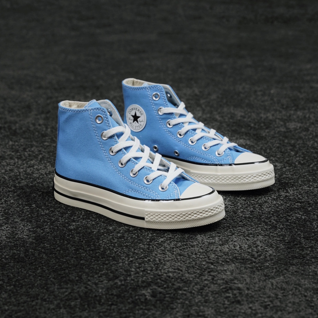G0 1970s新配色 天蓝色 Converse Chuck 1970s 22ss环保新配色来了 迎接春季 此番匡威带来的全新70s环保天蓝配色 太适合春天了 饱和度适中 彰显格调 又百搭