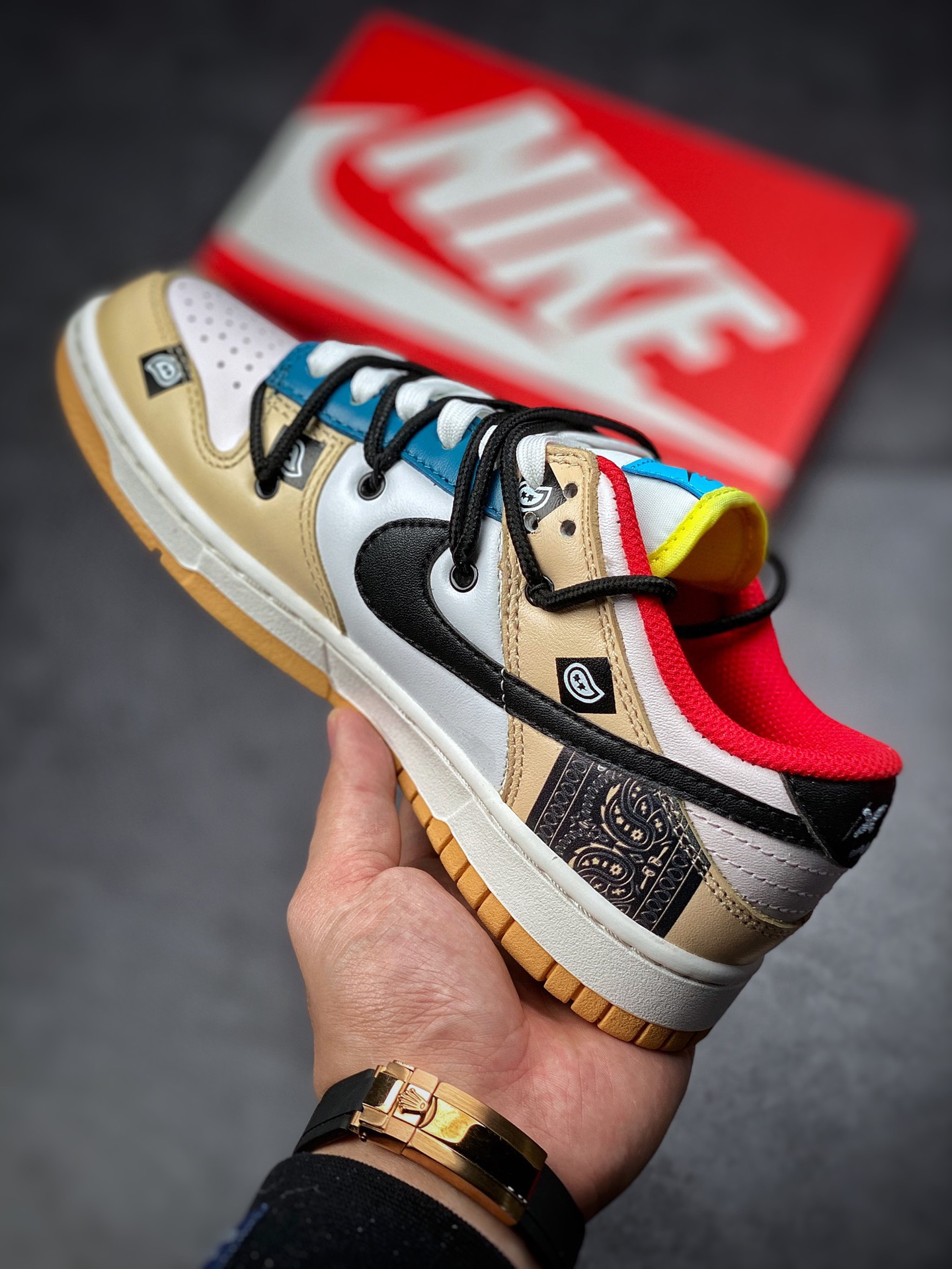 360  独家实拍纯原版本Nike Dunk Low Retro低帮腰果花板鞋 DH0952-100