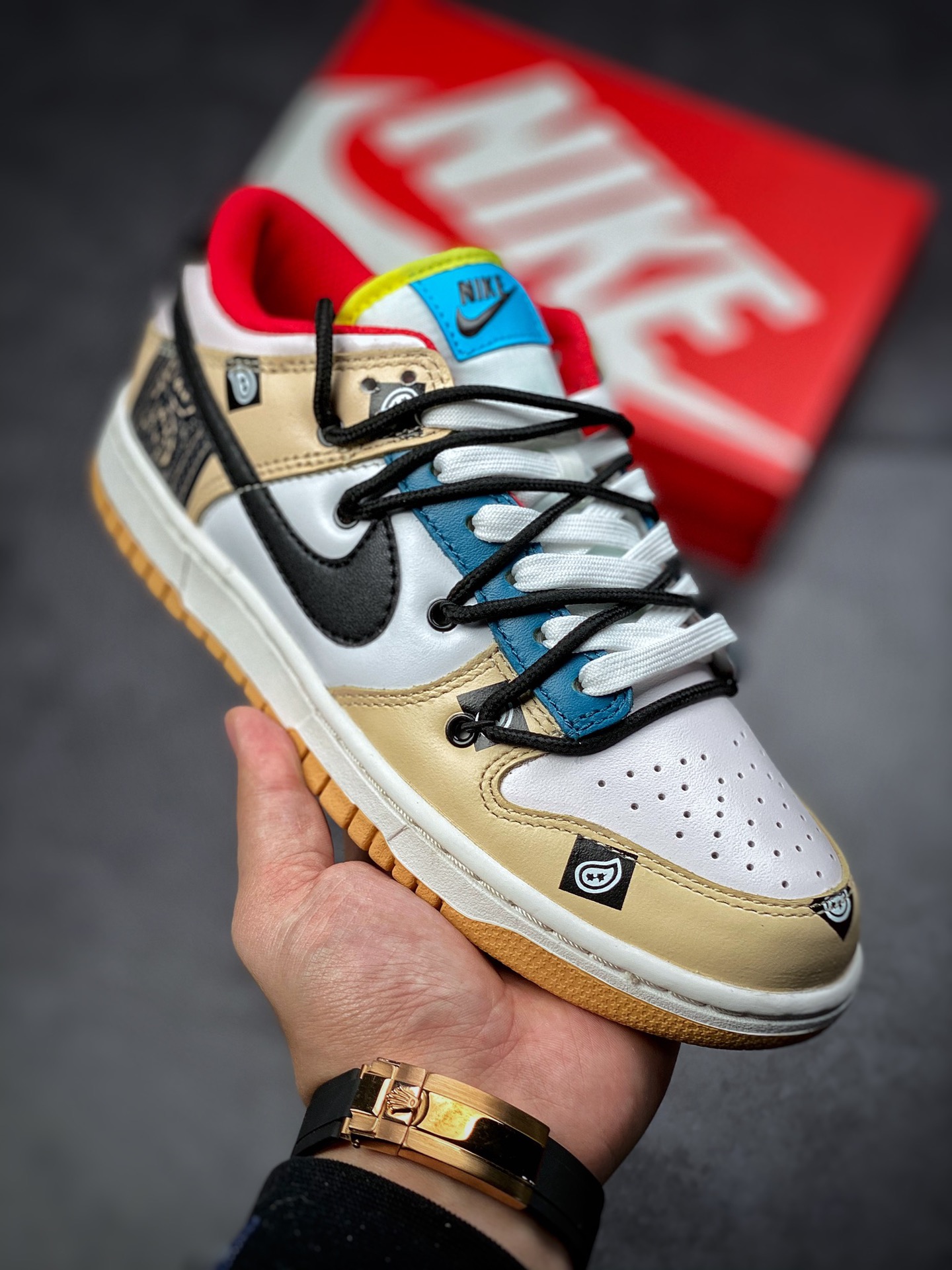 360  独家实拍纯原版本Nike Dunk Low Retro低帮腰果花板鞋 DH0952-100