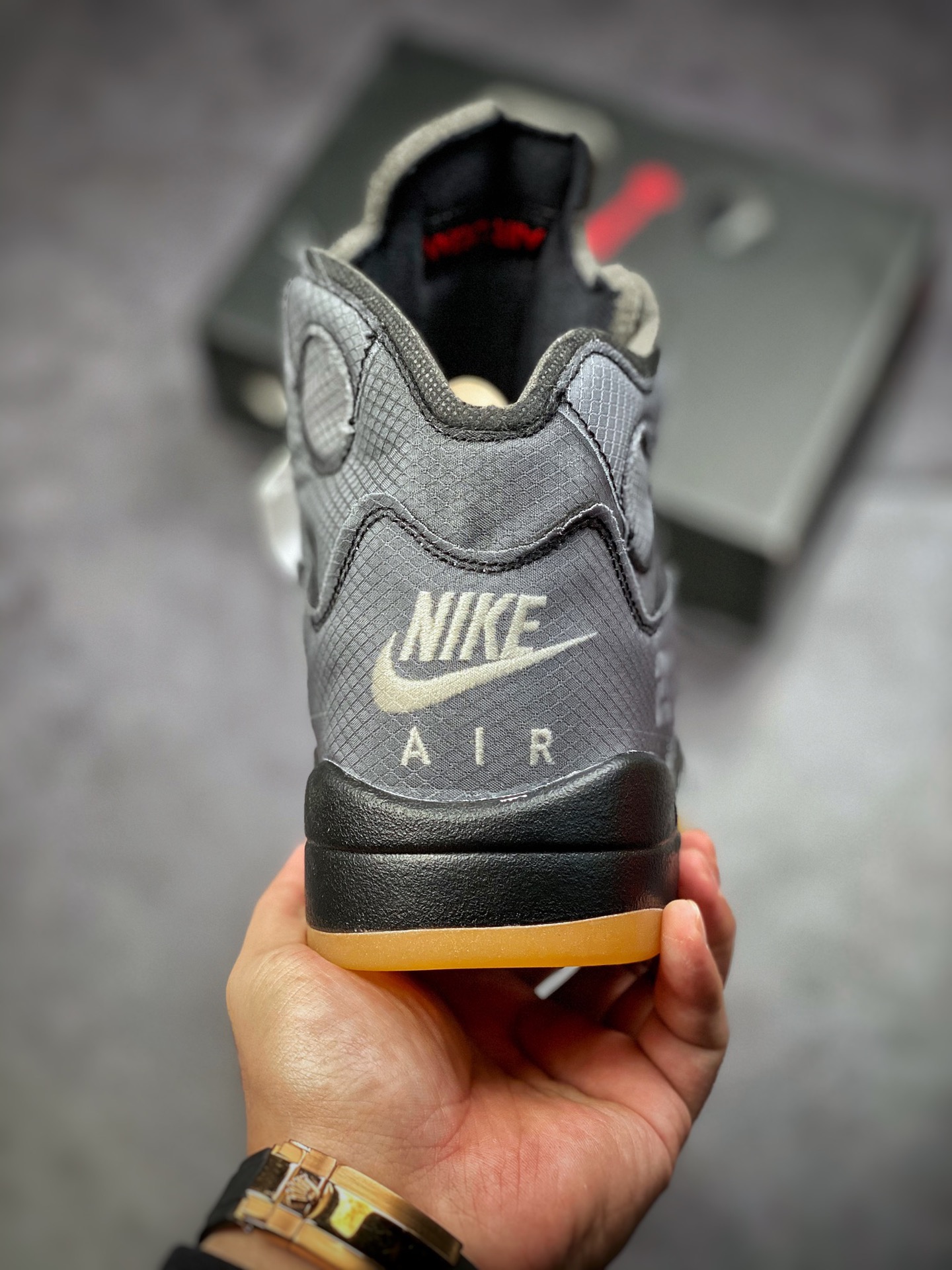 400 #纯原 Air Jordan 5 x off white 黑蝉翼 灰黄 3M反光鞋舌 CT8480-001