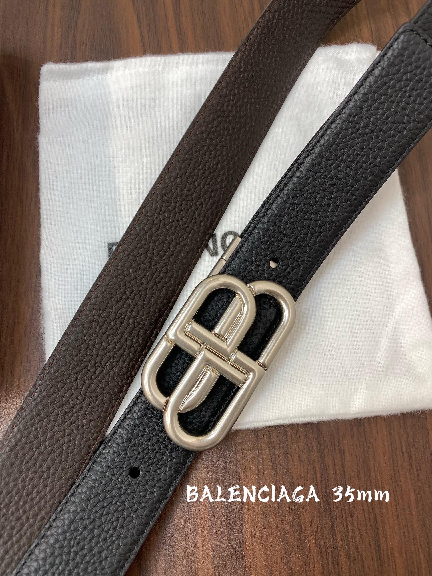 2022 Parisian Belt: Real-Class Double-Headed Calves with Retrocords, 3.5 cm Width - 图片 4