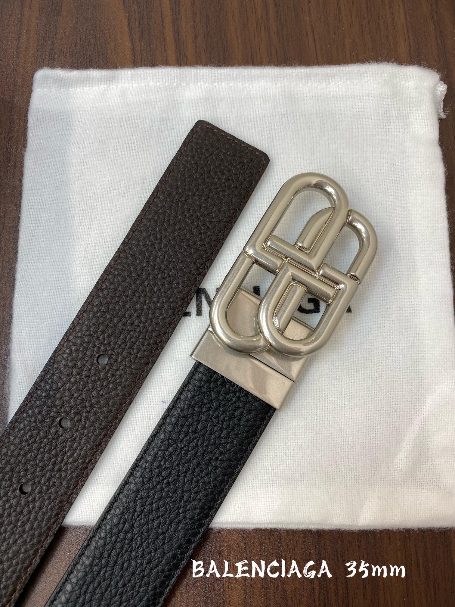 2022 Parisian Belt: Real-Class Double-Headed Calves with Retrocords, 3.5 cm Width - 图片 1