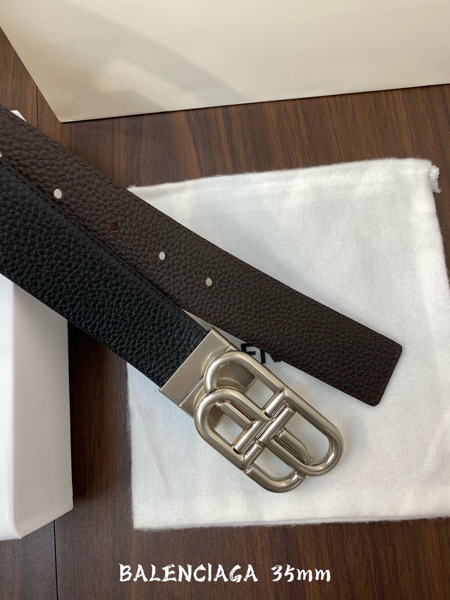 2022 Parisian Belt: Real-Class Double-Headed Calves with Retrocords, 3.5 cm Width - 图片 6