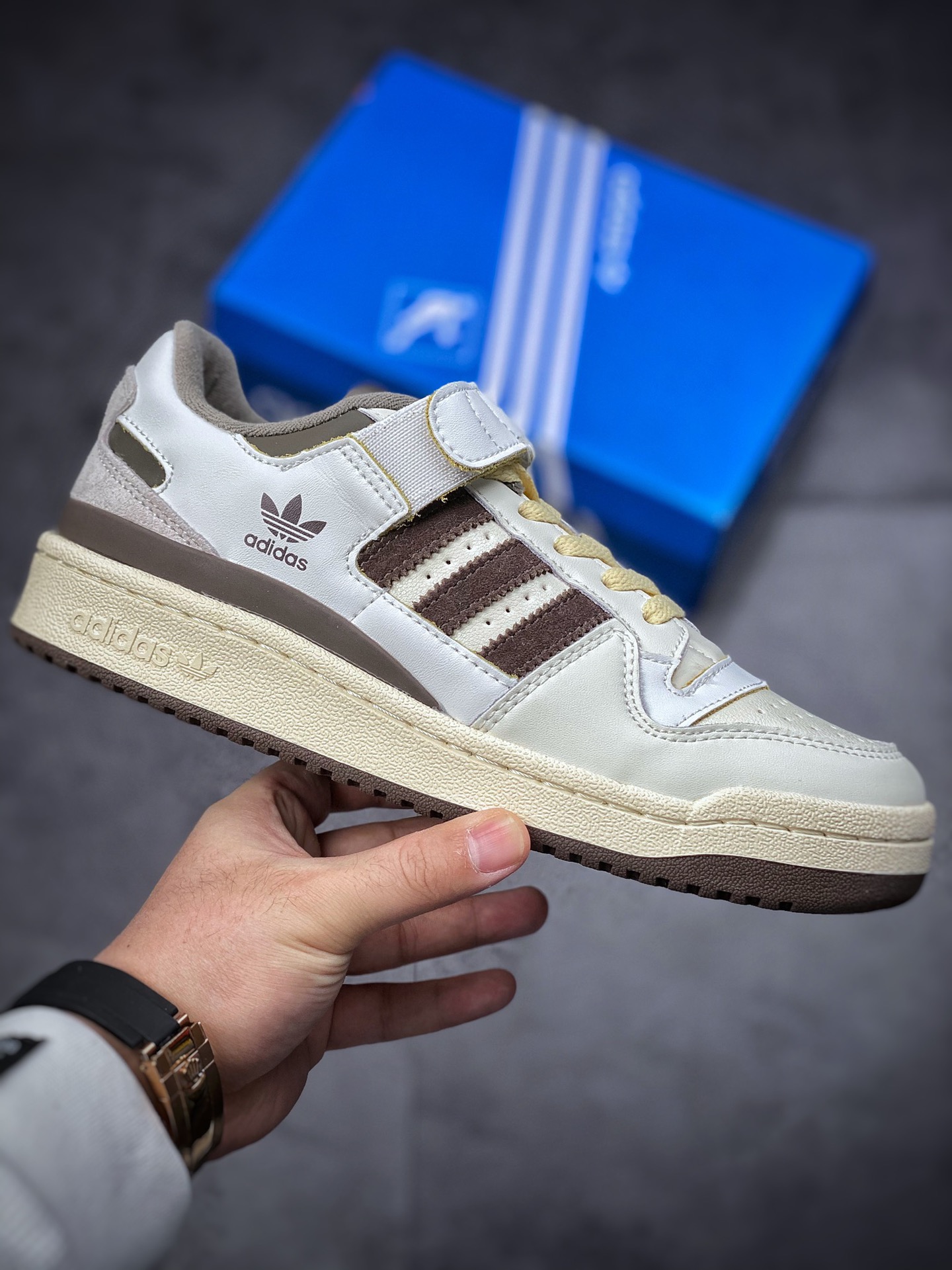 180  Adidas  Originals Forum Low 白棕色 摩卡 男女潮流头层皮休闲鞋GX4567