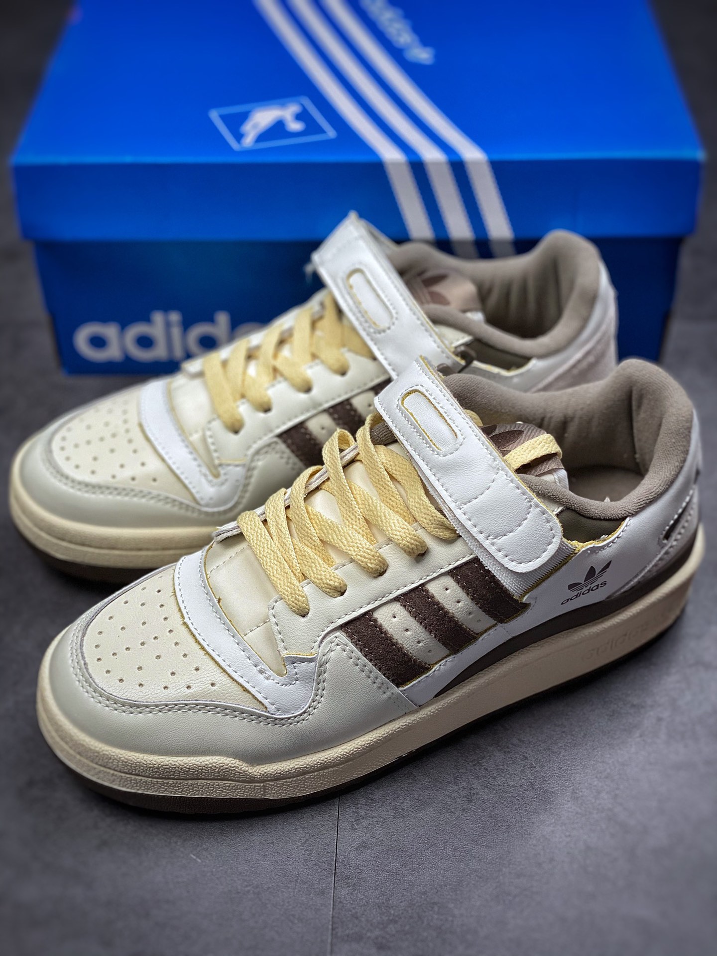 180  Adidas  Originals Forum Low 白棕色 摩卡 男女潮流头层皮休闲鞋GX4567