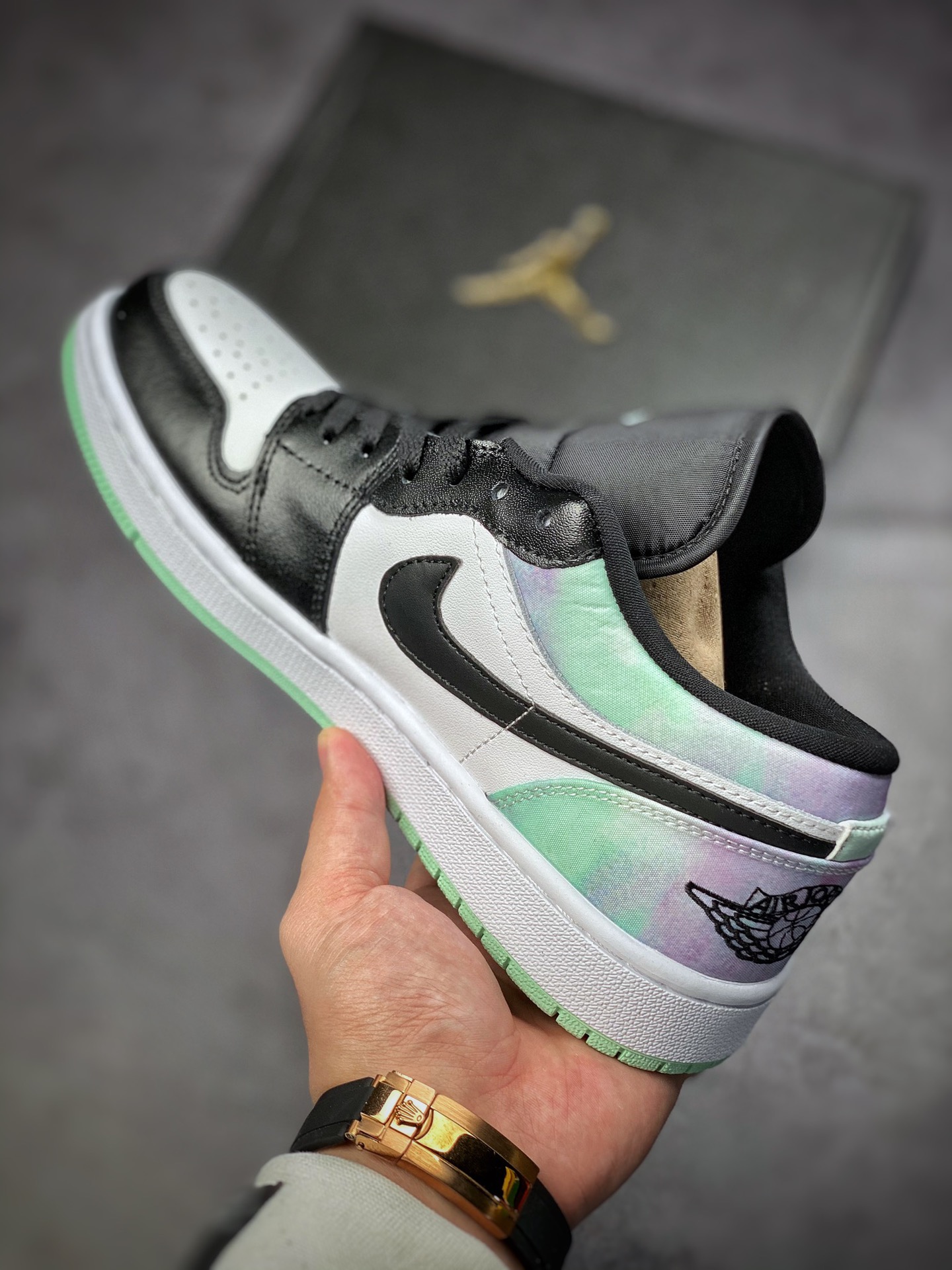 200  Air Jordan 1 Low 黑绿扎染 配色 + 不俗质感DM1199-100