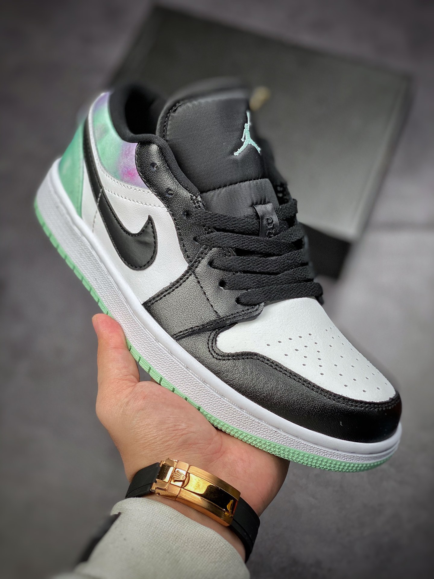 200  Air Jordan 1 Low 黑绿扎染 配色 + 不俗质感DM1199-100