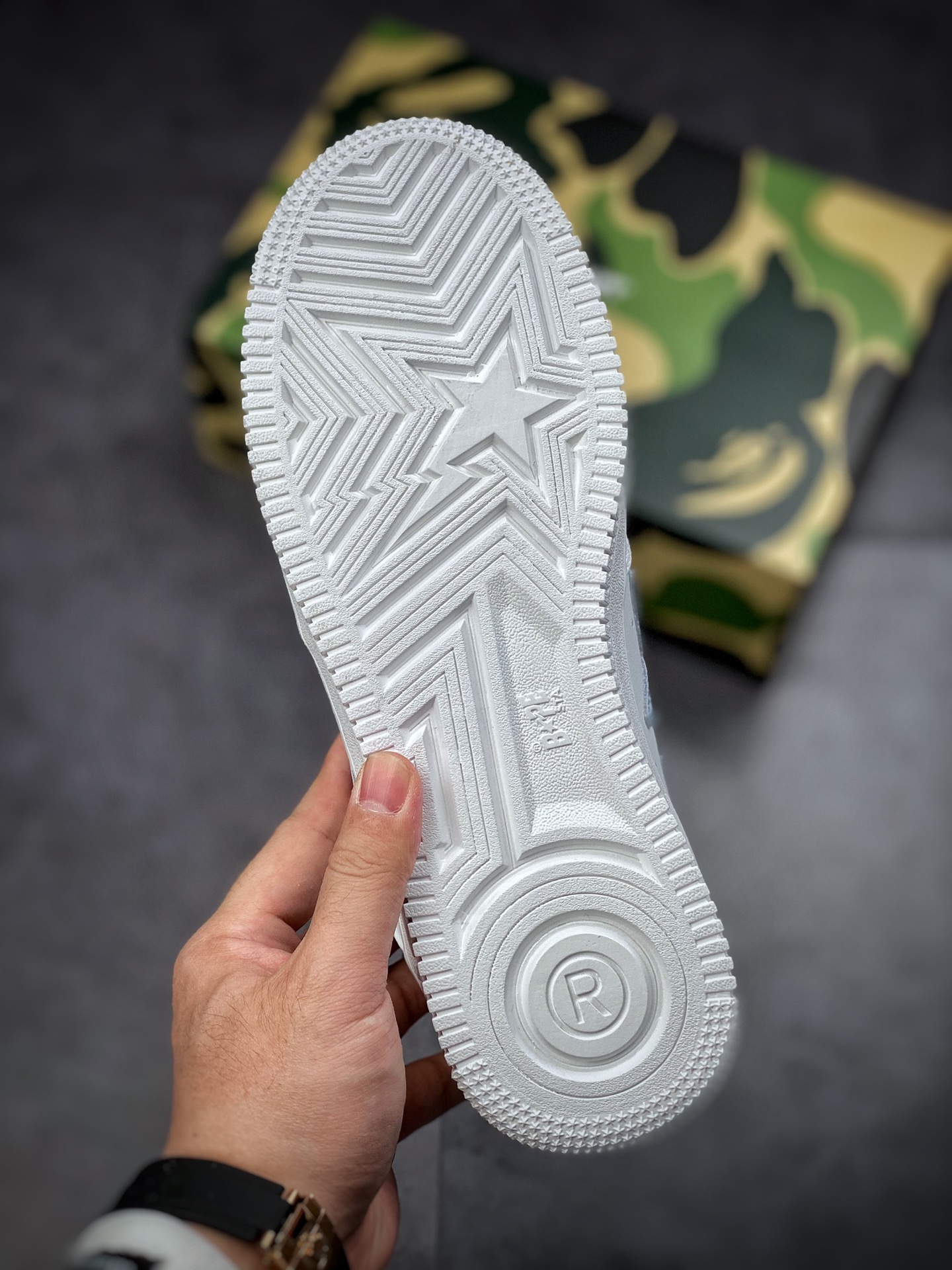 380  BAPE SK8 STA 猿人头联名板鞋/白蓝 迷彩  1H20191045