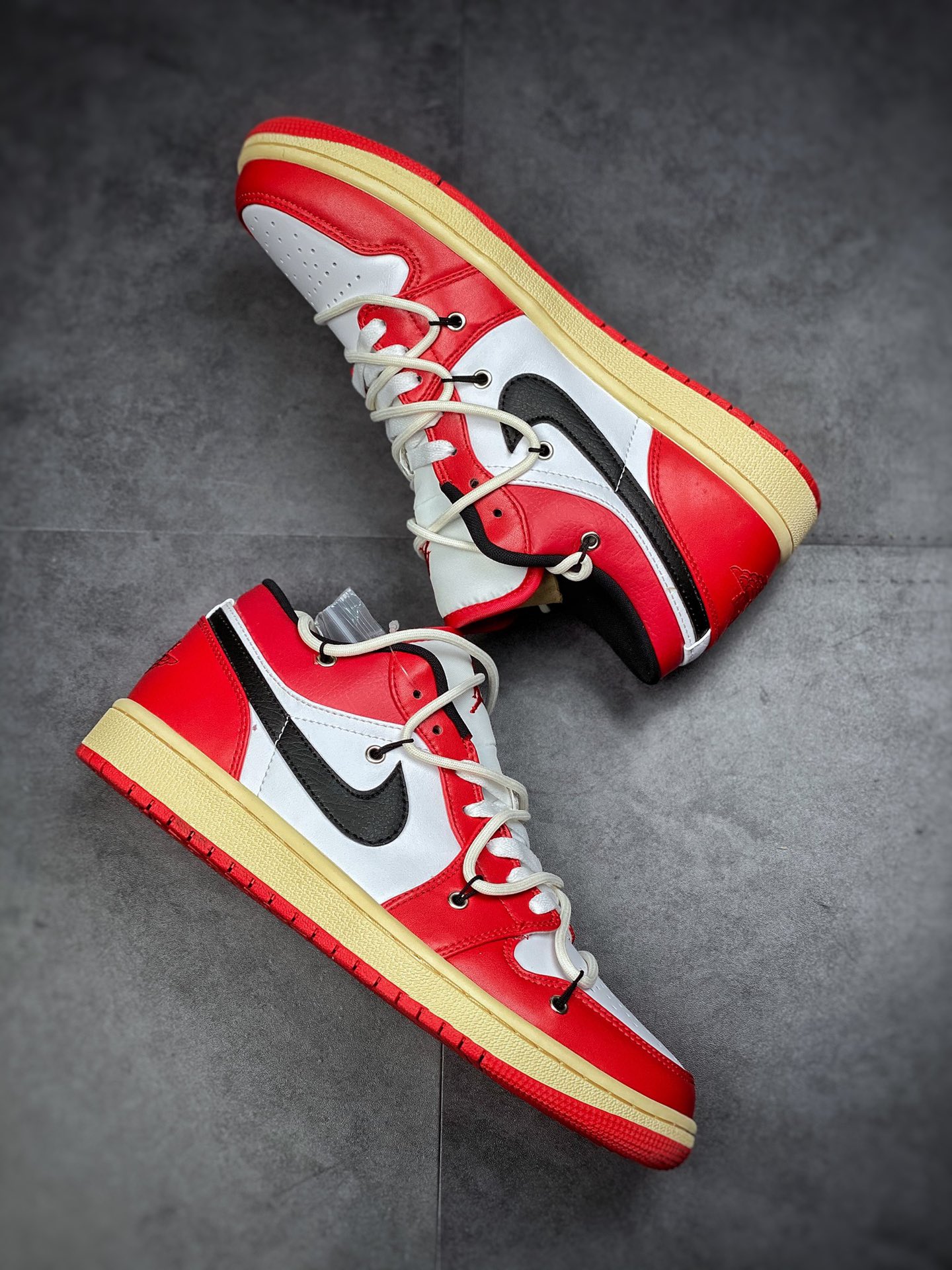240  Air Jordan 1 Low 芝加哥解构鞋带 低帮复古文化休闲运动篮球鞋553558-118