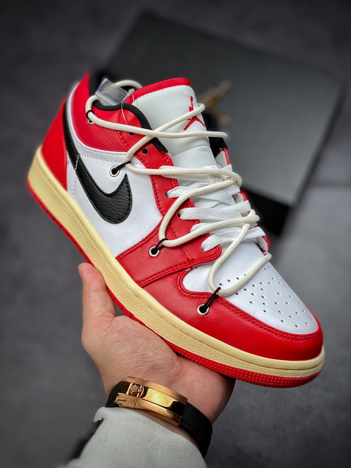 240  Air Jordan 1 Low 芝加哥解构鞋带 低帮复古文化休闲运动篮球鞋553558-118