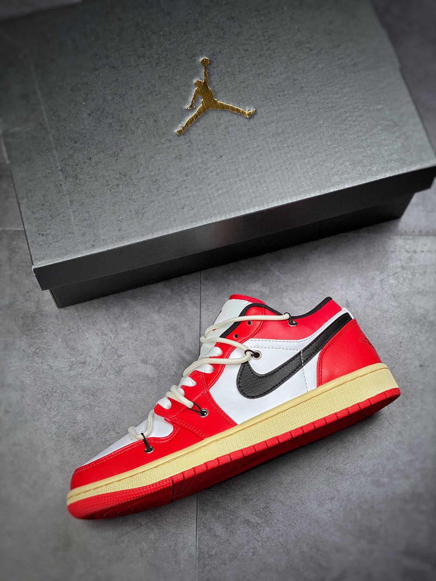 240  Air Jordan 1 Low 芝加哥解构鞋带 低帮复古文化休闲运动篮球鞋553558-118