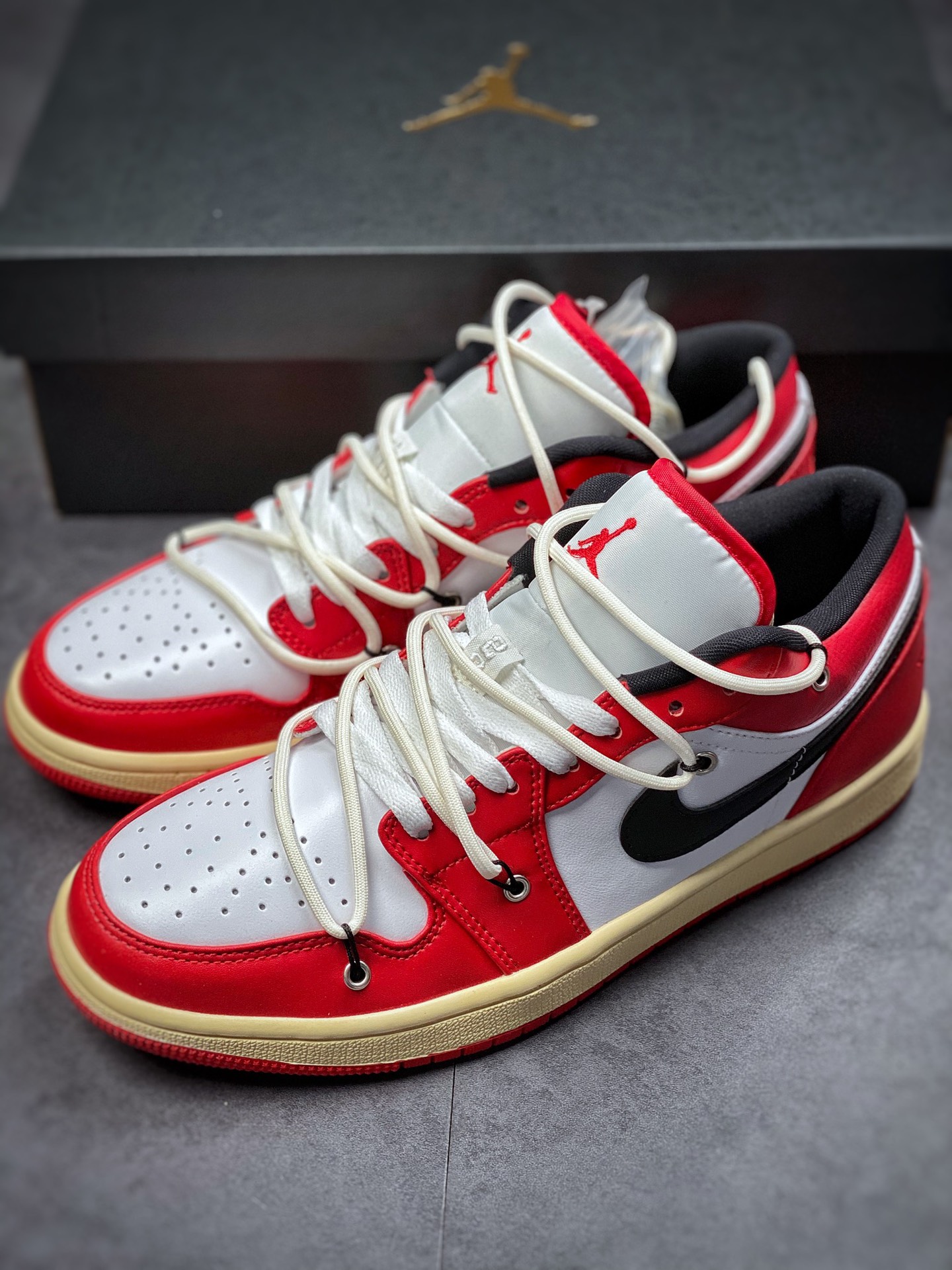 240  Air Jordan 1 Low 芝加哥解构鞋带 低帮复古文化休闲运动篮球鞋553558-118