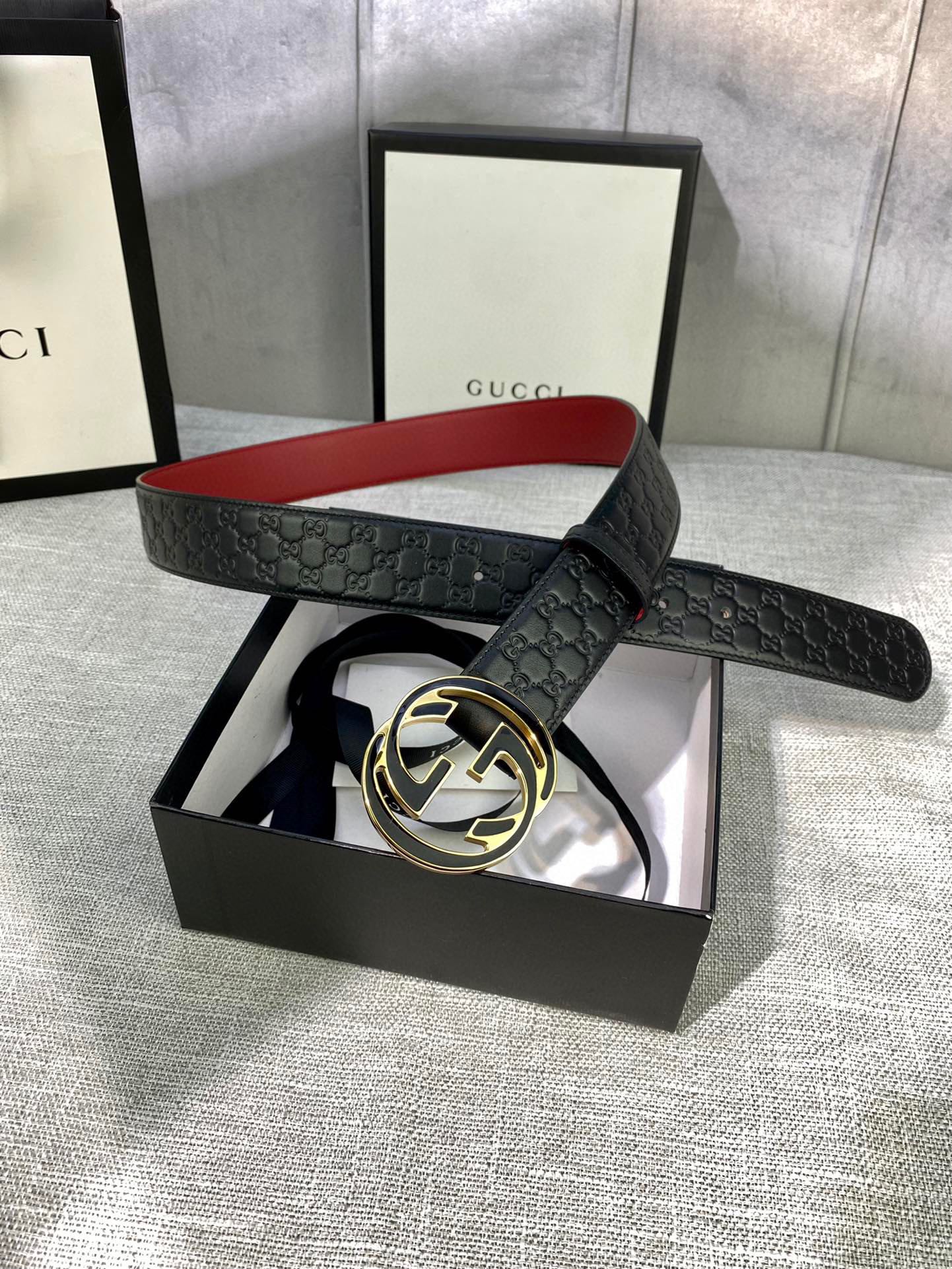 宽度4.0cmgucci互扣式双G带