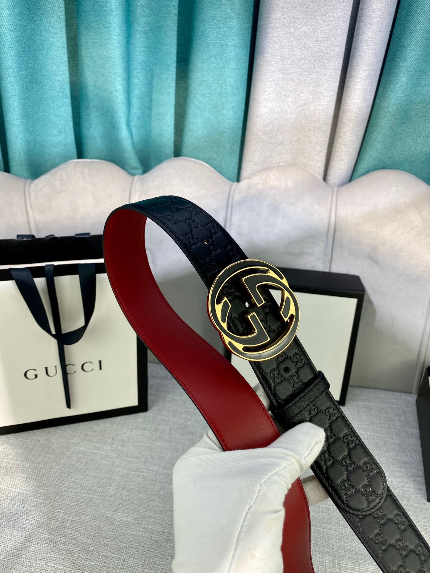 宽度4.0cmgucci互扣式双G带