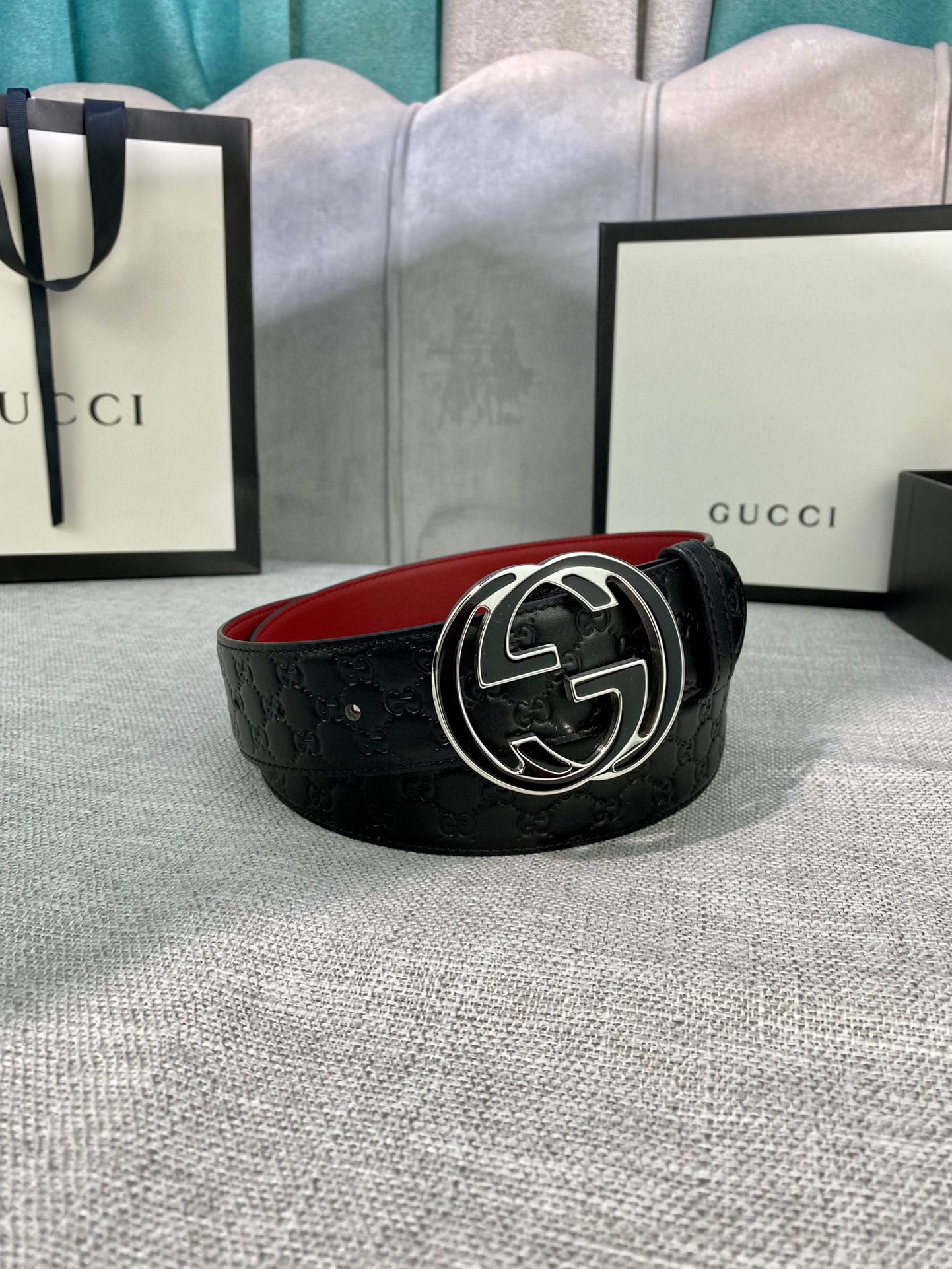 宽度4.0cmgucci互扣式双G带