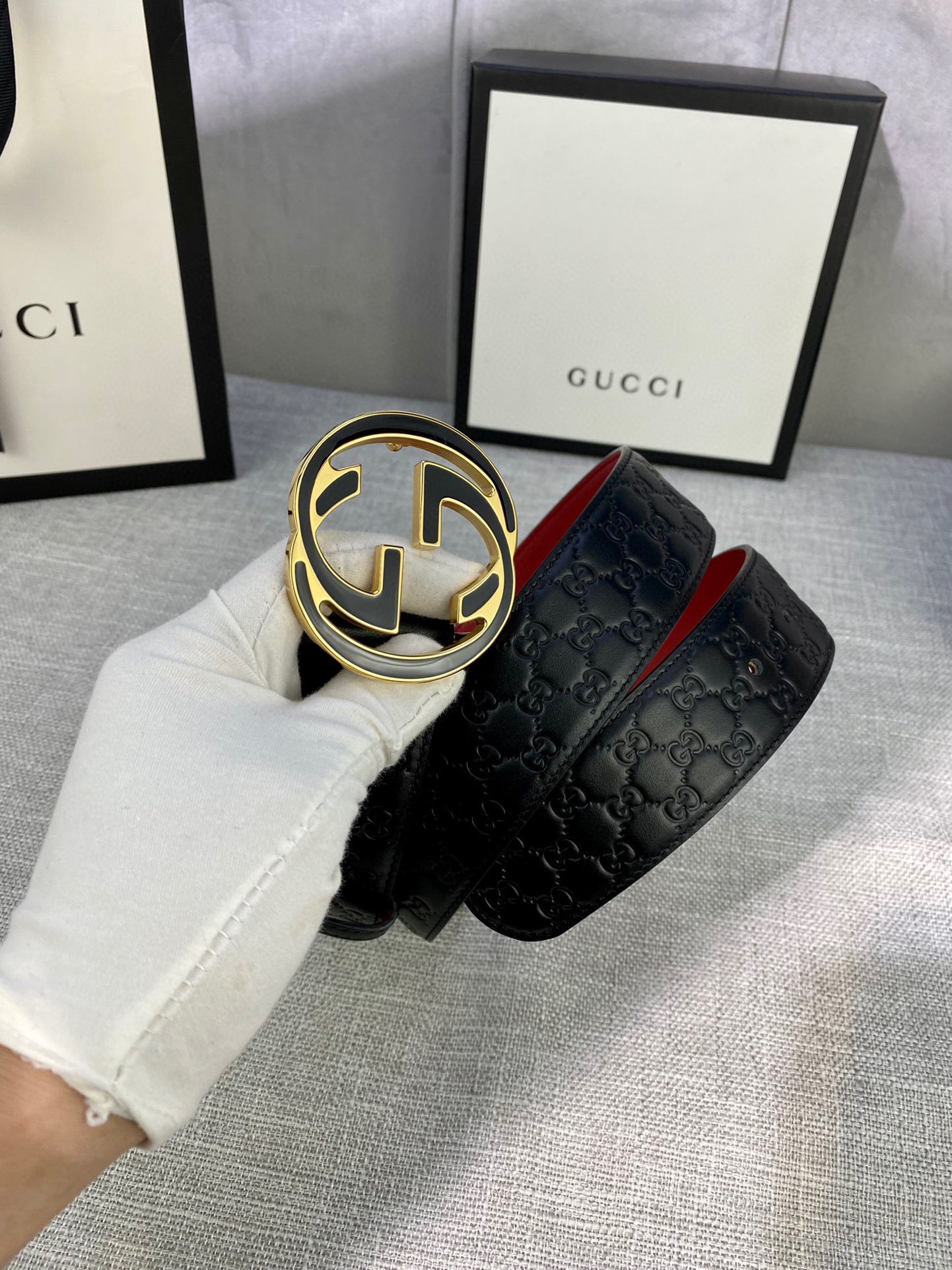 宽度4.0cmgucci互扣式双G带
