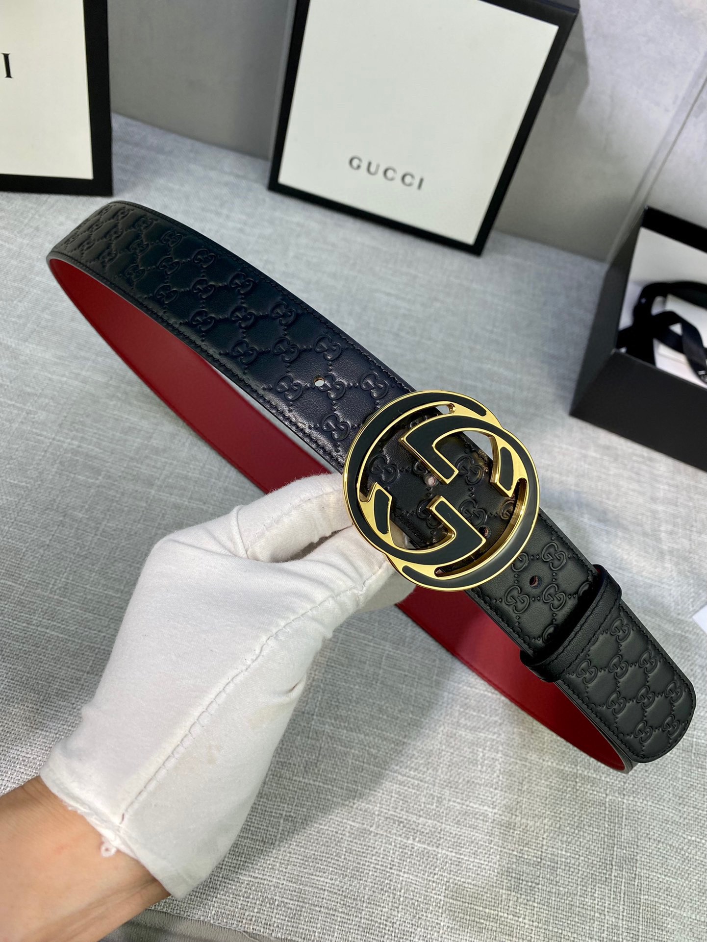 宽度4.0cmgucci互扣式双G带
