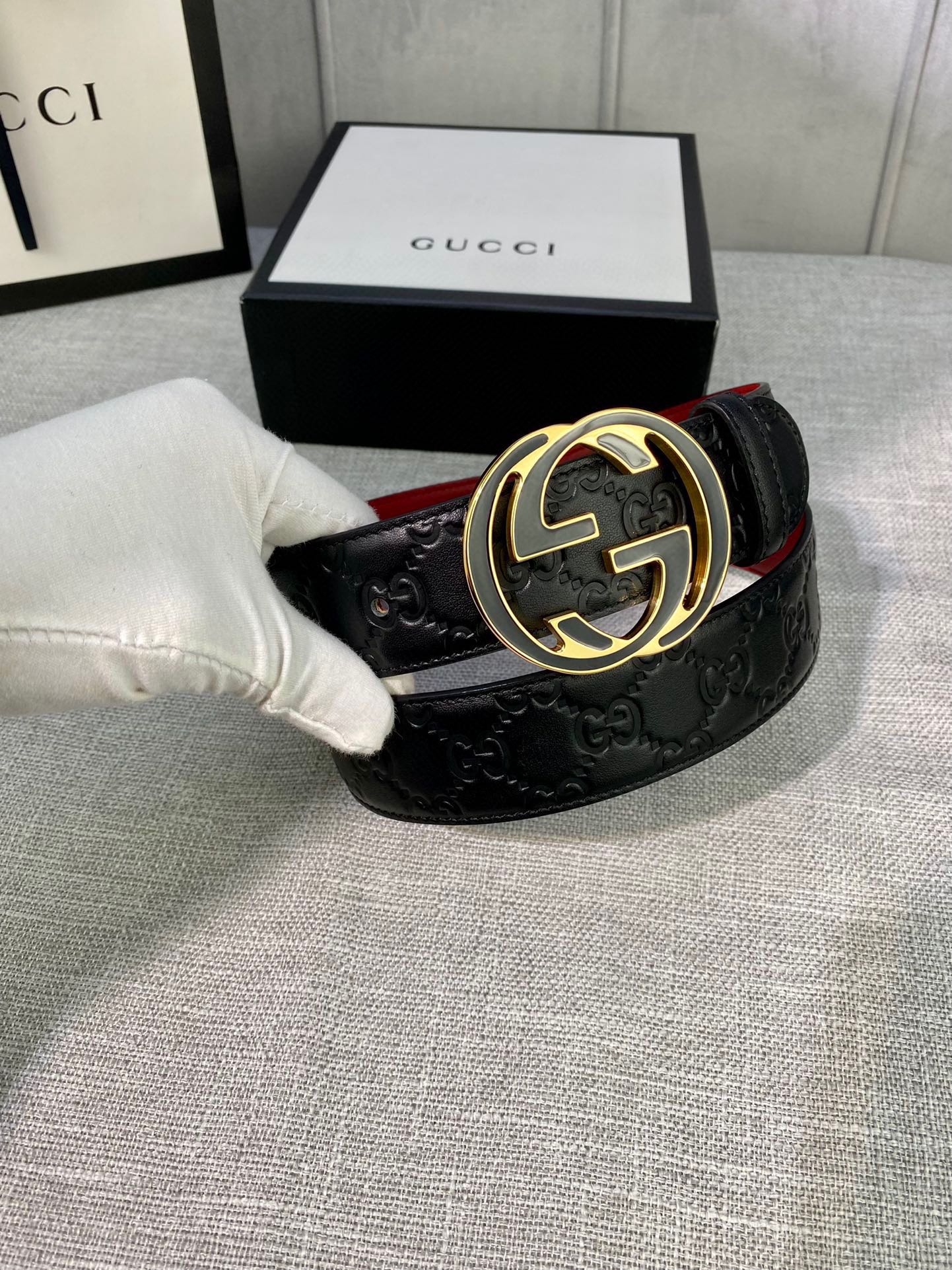 宽度4.0cmgucci互扣式双G带