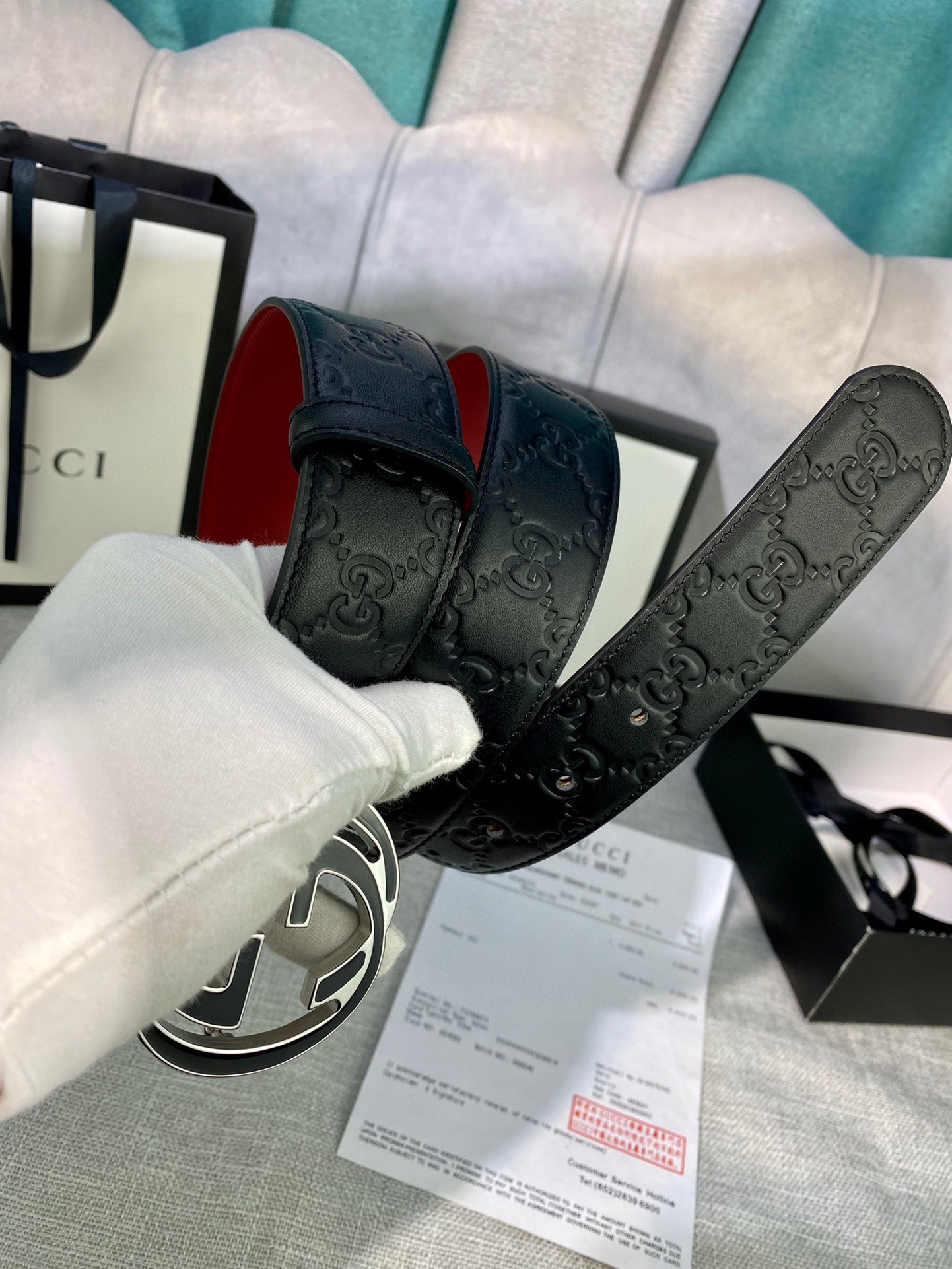 宽度4.0cmgucci互扣式双G带