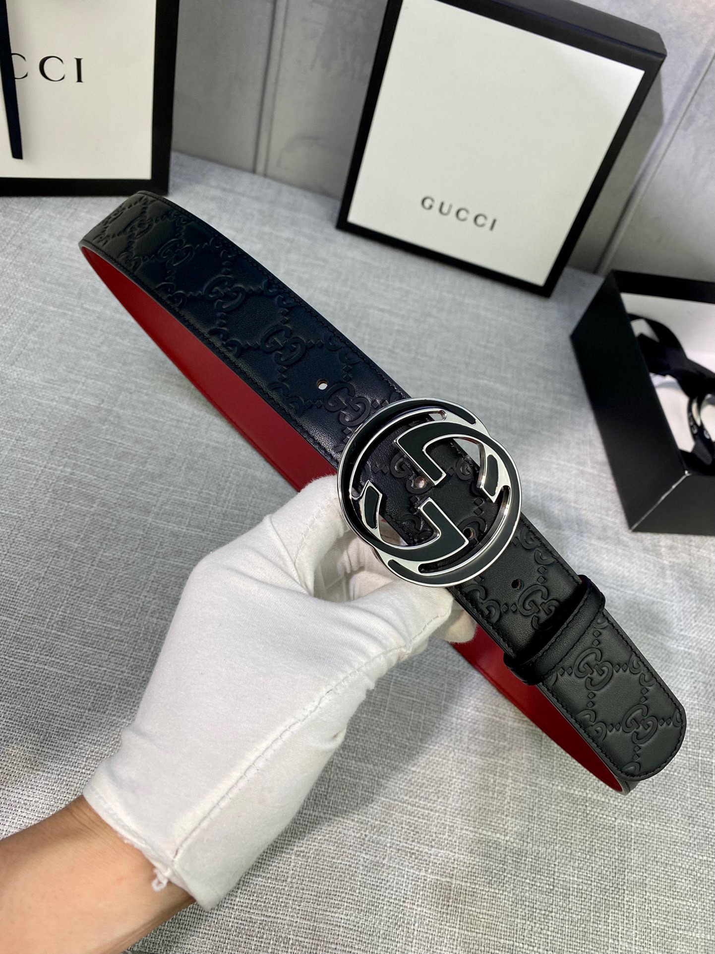 宽度4.0cmgucci互扣式双G带