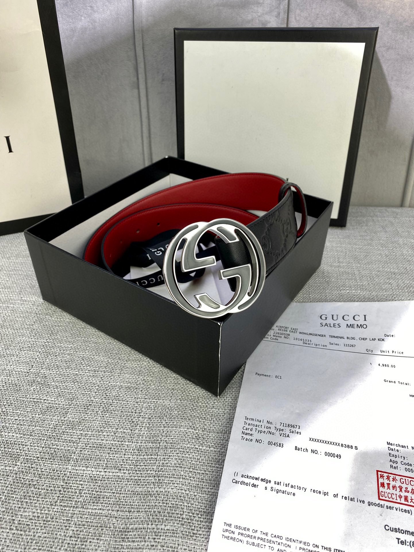 宽度4.0cmgucci互扣式双G带