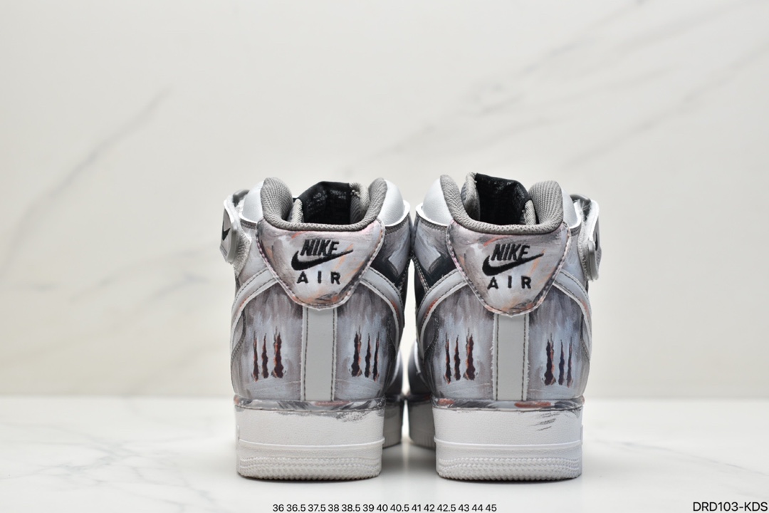 110 耐克Nike Air Force 1’07 Mid ”Grey/Black”空军一号经典中帮百搭休闲运动板鞋CW7582-103