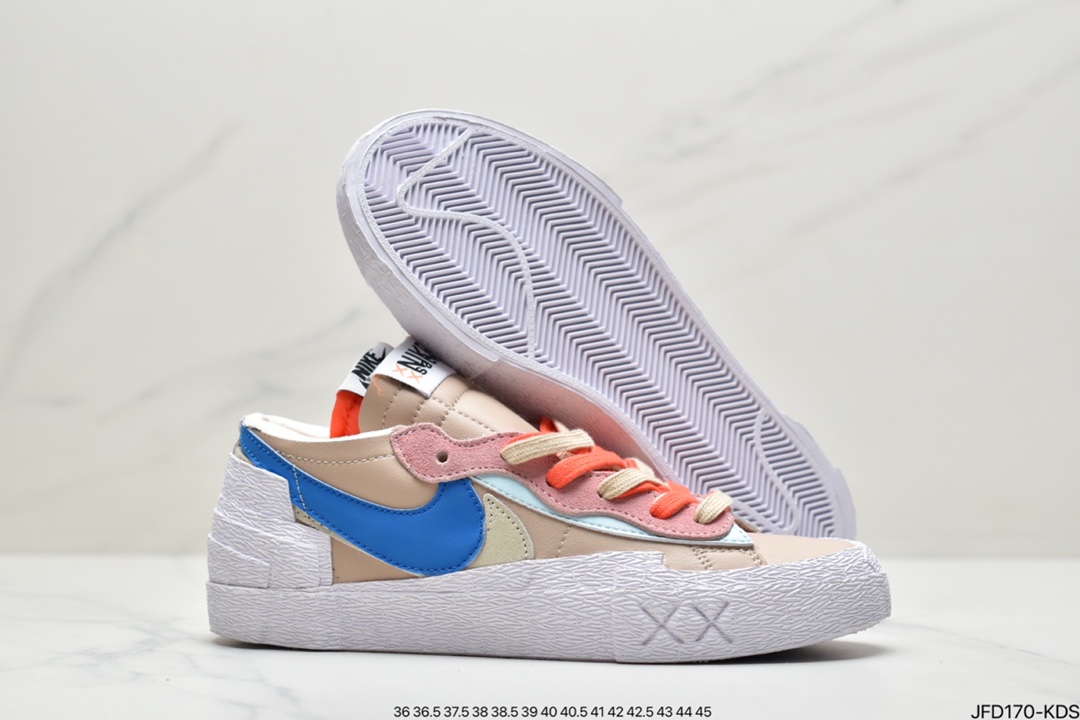 170 联名日式解构美学品牌SACAI x Nike Blazer Low 重叠设计前卫开拓者低帮百搭板鞋 DM7901