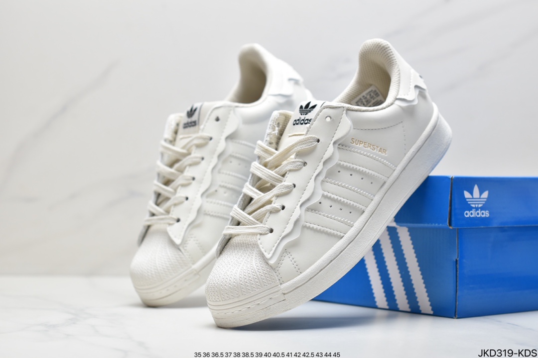 160 adidas三叶草 Originals Superstar”White/Black/Gold”贝壳头经典百搭休闲运动板鞋GW4440