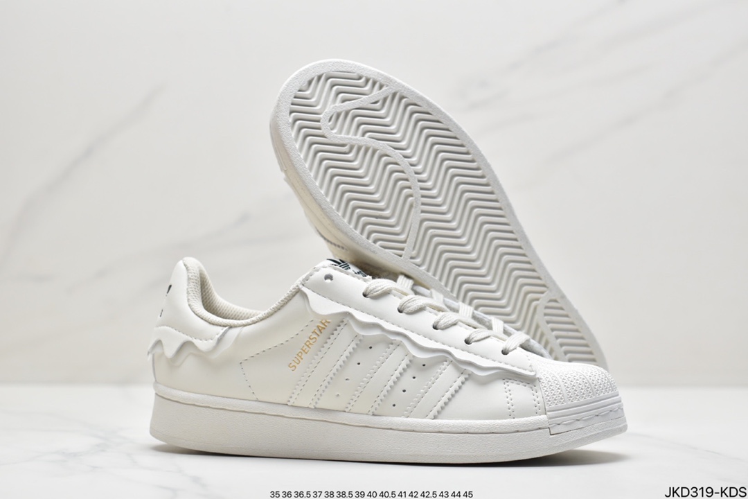 160 adidas三叶草 Originals Superstar”White/Black/Gold”贝壳头经典百搭休闲运动板鞋GW4440