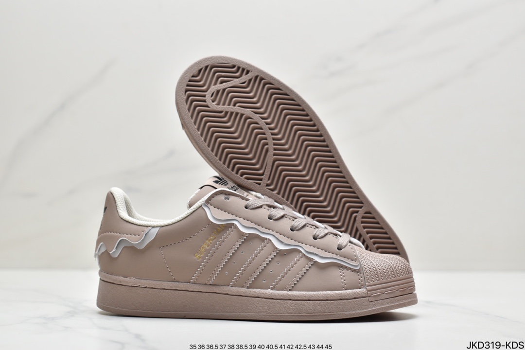 160 adidas三叶草 Originals Superstar”White/Black/Gold”贝壳头经典百搭休闲运动板鞋GW4440