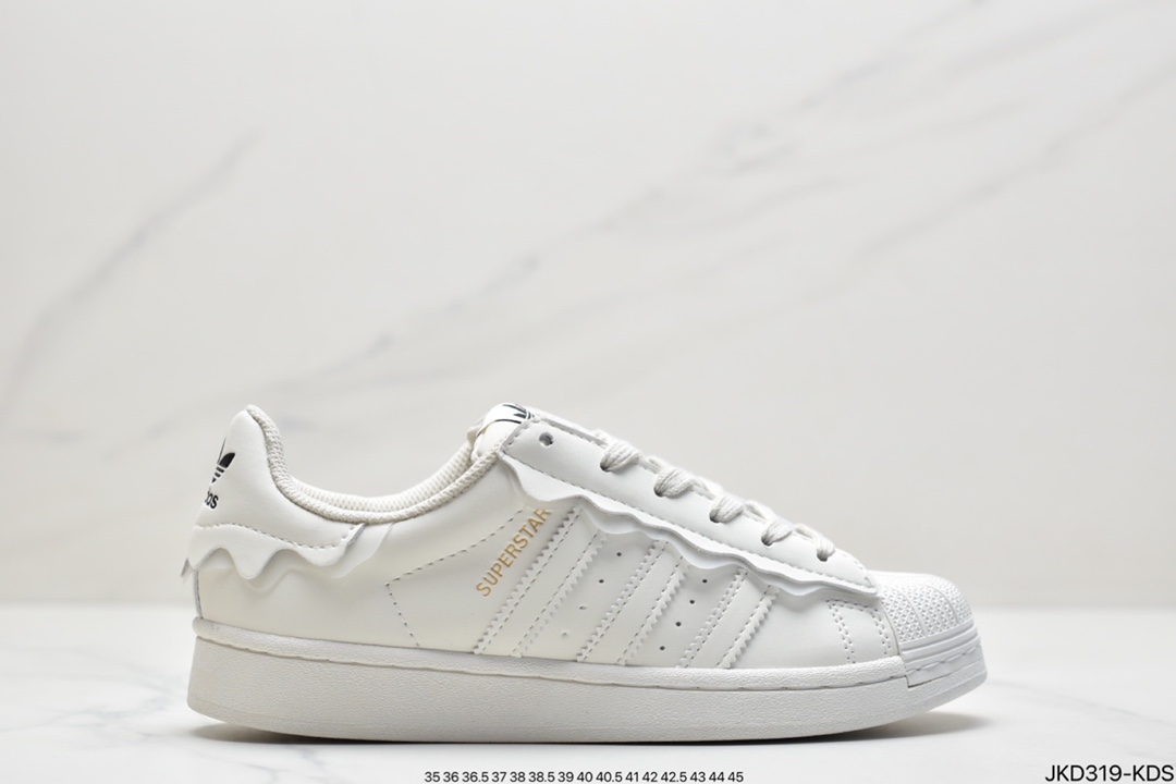160 adidas三叶草 Originals Superstar”White/Black/Gold”贝壳头经典百搭休闲运动板鞋GW4440