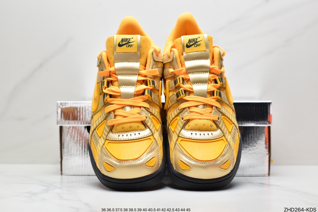 300 Off-White  x NK Air Rubber Dunk ” University Gold ” OW联名款 黑金亚洲限定 CU6015-700