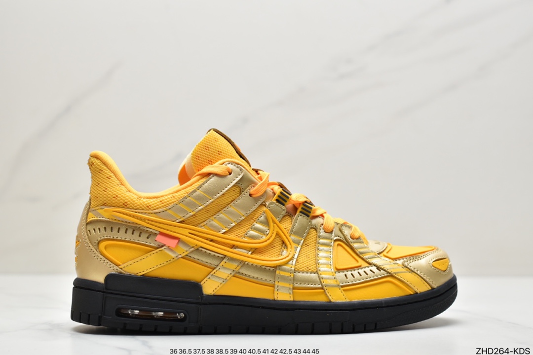 300 Off-White  x NK Air Rubber Dunk ” University Gold ” OW联名款 黑金亚洲限定 CU6015-700