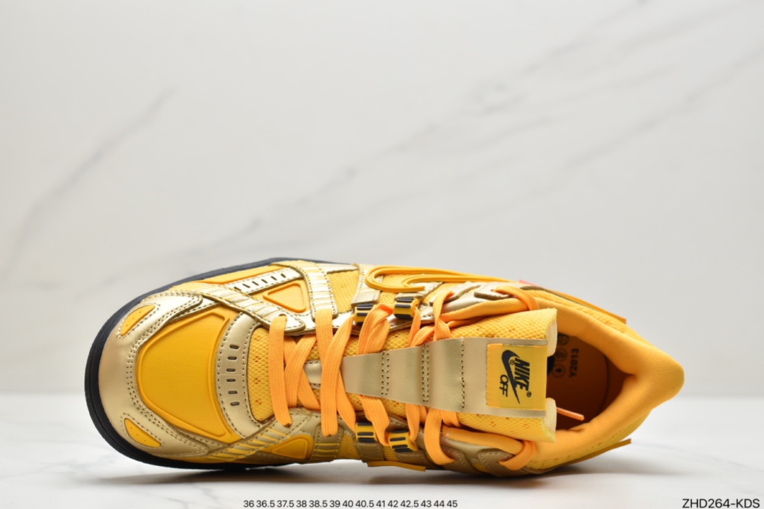 300 Off-White  x NK Air Rubber Dunk ” University Gold ” OW联名款 黑金亚洲限定 CU6015-700