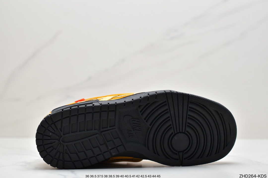 300 Off-White  x NK Air Rubber Dunk ” University Gold ” OW联名款 黑金亚洲限定 CU6015-700
