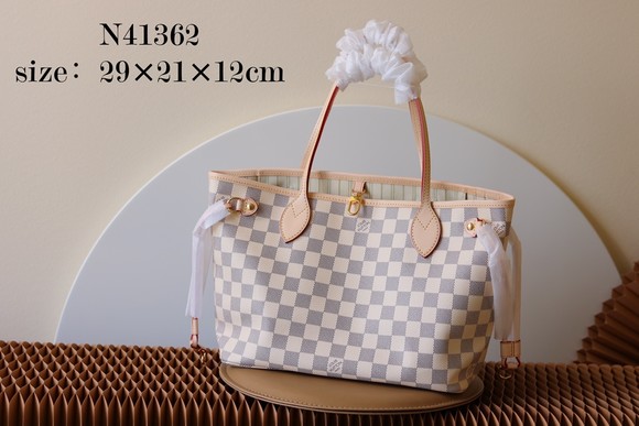 Louis Vuitton LV Neverfull Handbags Tote Bags Damier Azur Canvas M41000