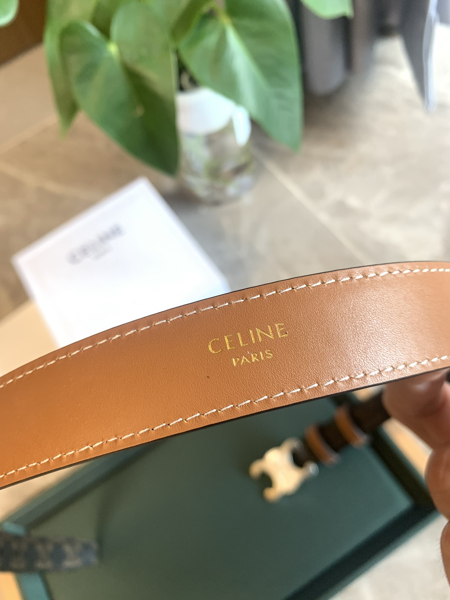 🉐️ CÉLINE 赛琳新款🆕 凯旋门腰带 TRIOMPHE 光滑小牛皮腰带 对版溜金金属件 宽2.5c