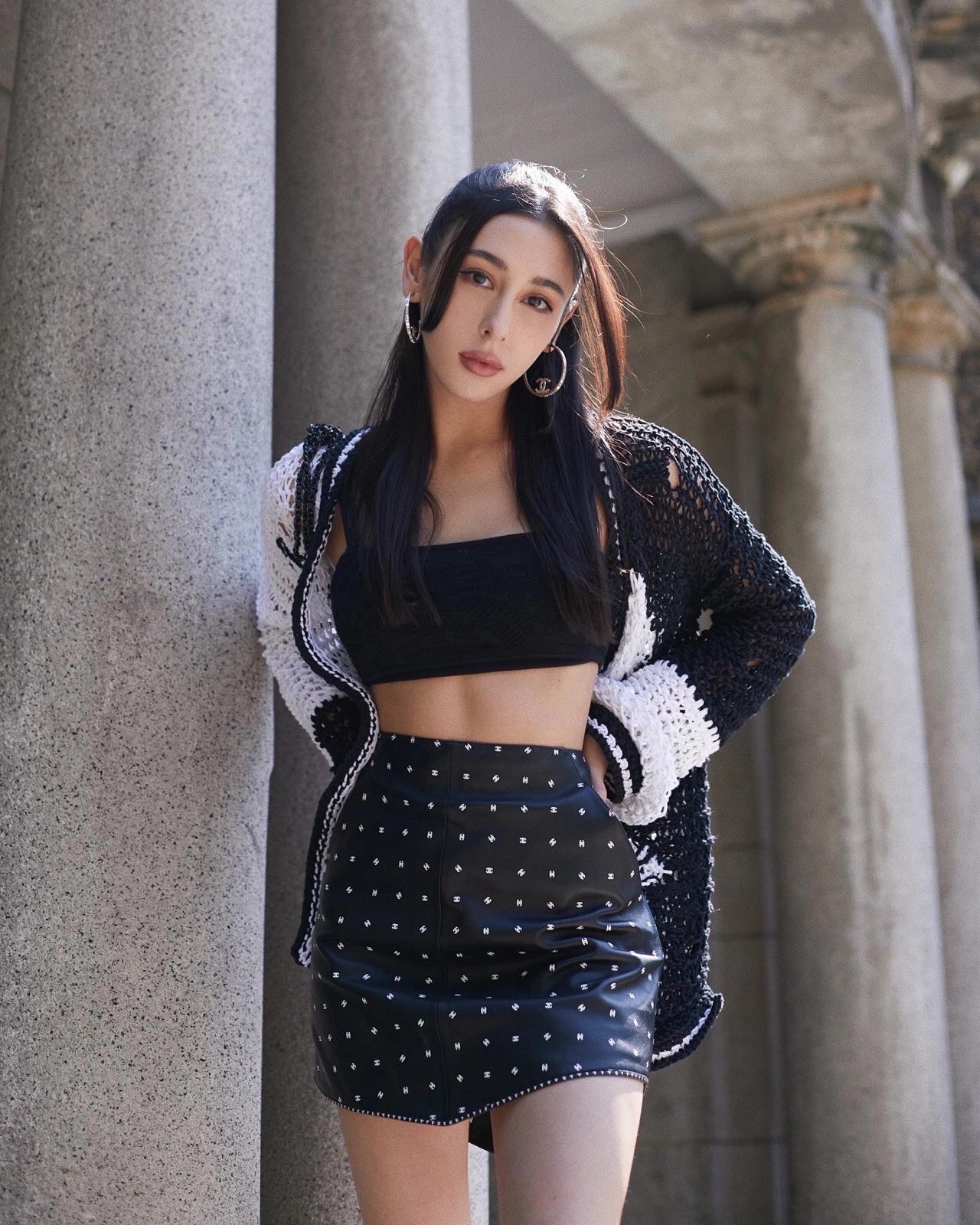 新款☑️CHANEL香奈儿满钻双c耳钉耳环