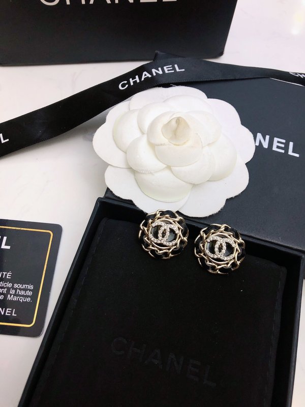What Chanel Jewelry Earring 7 Star Collection Black Yellow 925 Silver Brass Genuine Leather Sheepskin
