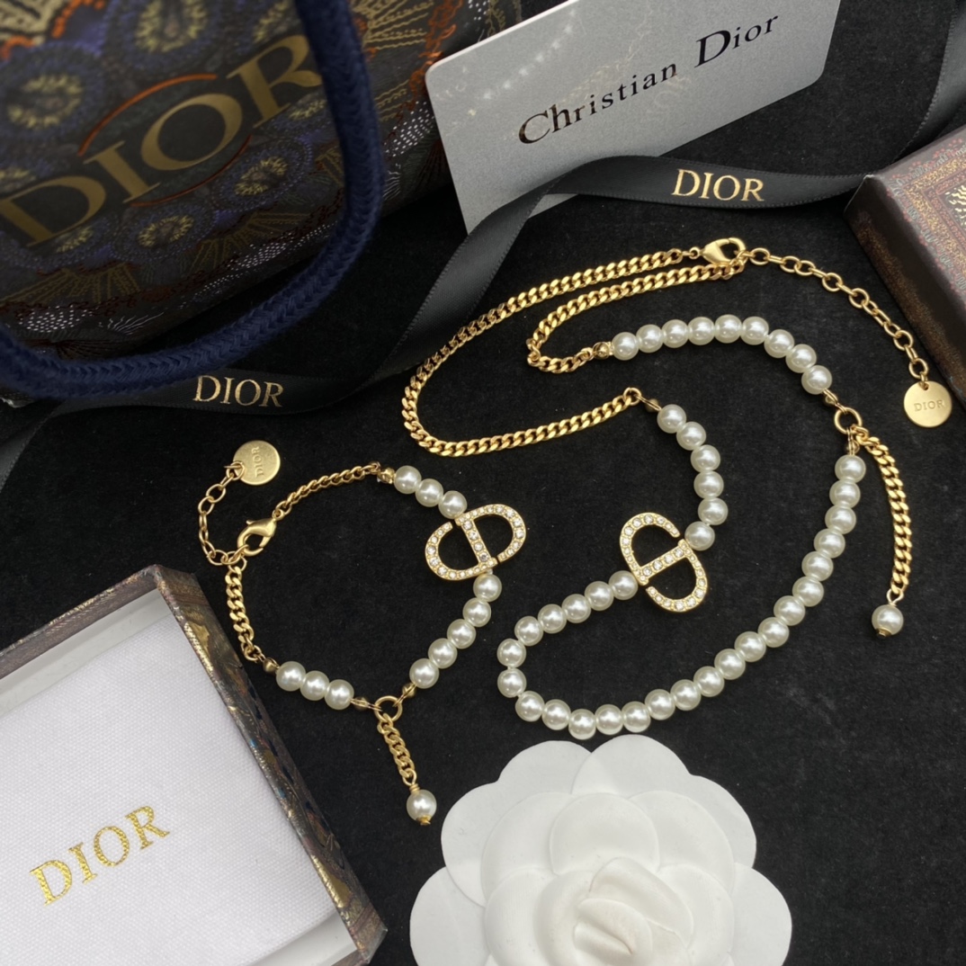 Dior Joyas Pulsera Collar Incrustados con diamantes Fashion