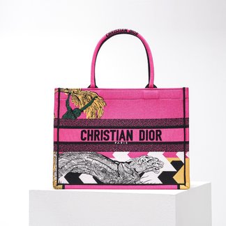 Dior Book Tote Wholesale Handbags Tote Bags Blue Pink Embroidery