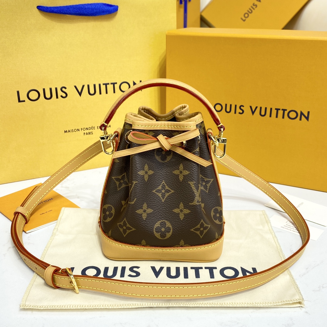 Louis Vuitton LV Nano Noe Bags Handbags Monogram Canvas Cowhide M81266