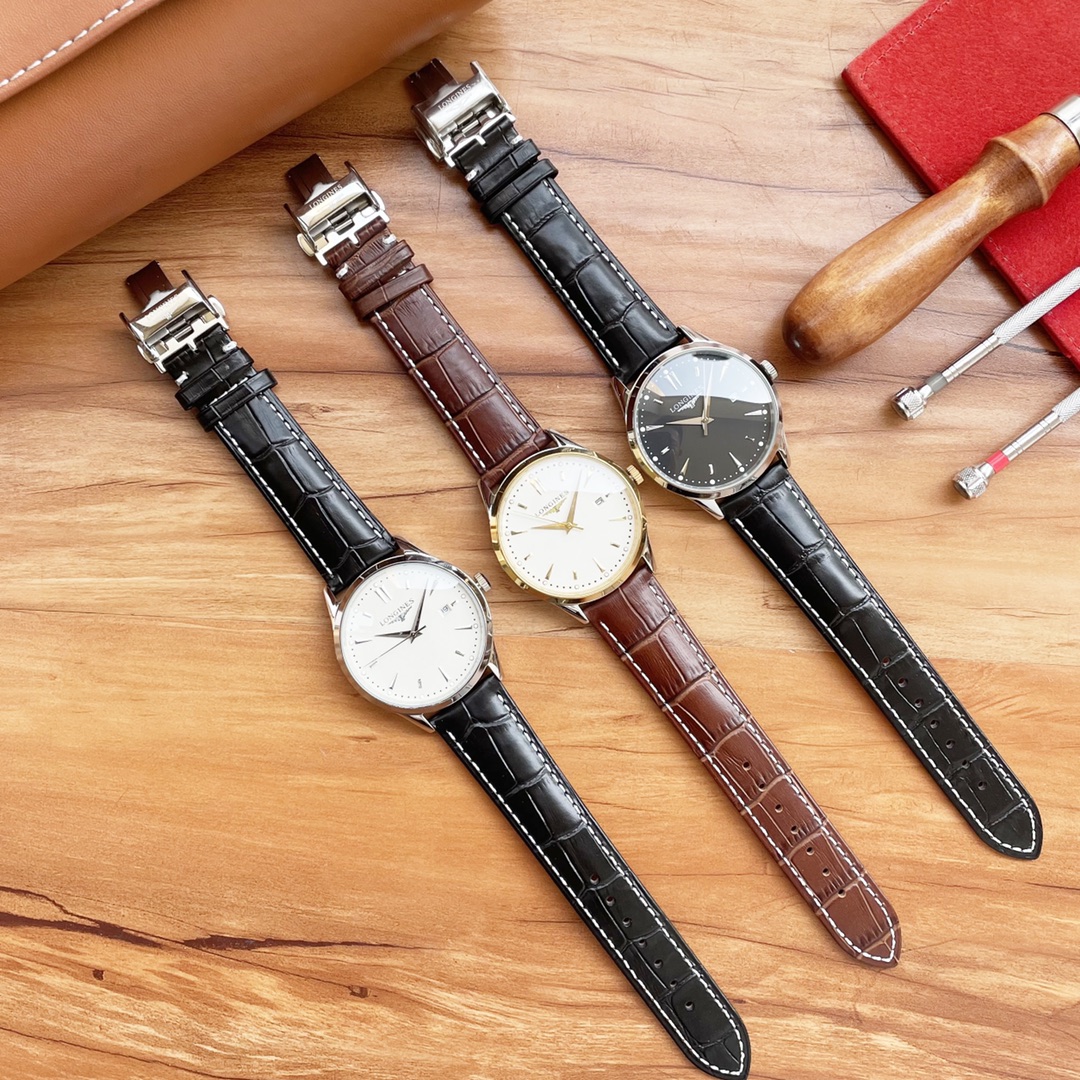 国产 西铁城 全新爆款上市Longines浪琴 Longines 名匠系列 1可搭载全新西铁城8215机芯，国产机，两种选择 2采用原装一致三折式折叠扣与进口头层小牛皮 3表盘刻度全部走CNC处理，精雕棱角分明，表盘设计简洁明了，低调百搭 4表壳采用顶级316精钢，整壳cnc给你细致光滑闪亮不暗淡 5钢带实心链接，钩爪处细磨不割手 收起