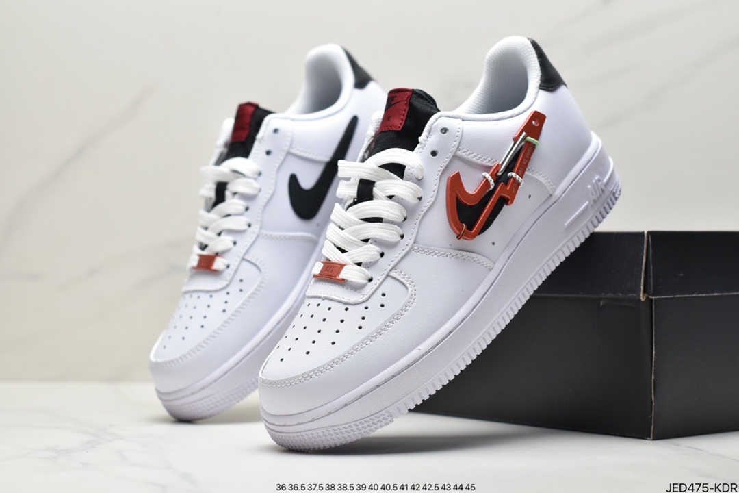 150 耐克Nike Air Force 1 ’07 Lv8”Carabiner Swoosh Red”空军一号经典板鞋DH7579-100