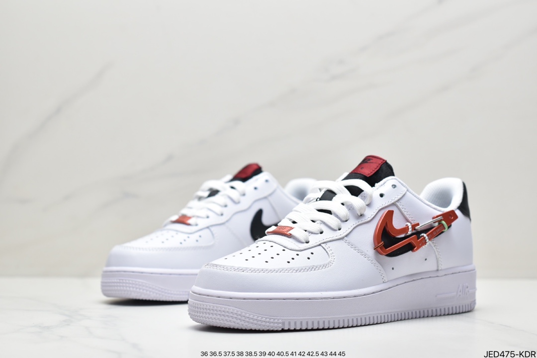 150 耐克Nike Air Force 1 ’07 Lv8”Carabiner Swoosh Red”空军一号经典板鞋DH7579-100